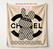 Chanel Coco Bunny Rabbit Print Flannel Throw Blanket IMG_7135
